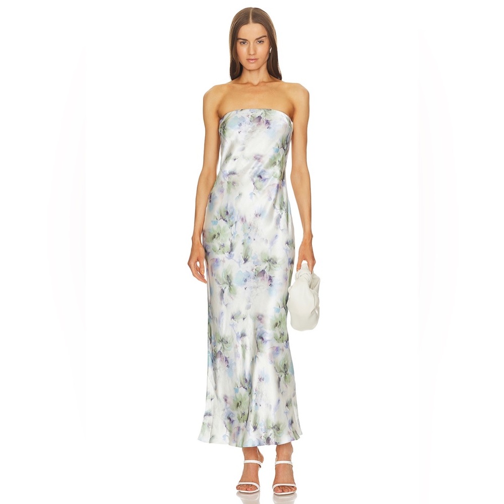 Bec+Bridge Moondance Strapless Dress in Watercolor Floral Size US 2 AUS 6 XS